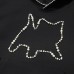 Cute Cat Print Pearl Decor Hoodie Casual Short Hoodie