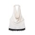 Lace embellished satin top+skirt set