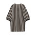 Linen textured striped round neck knitted top Linen textured striped round neck knitted top