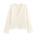 Versatile flared sleeve four knit cardigan Versatile flared sleeve four knit cardigan