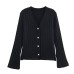 Versatile flared sleeve four knit cardigan Versatile flared sleeve four knit cardigan