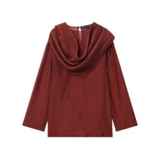 French design hanging scarf embellishing shirt French design hanging scarf embellishing shirt