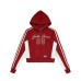 Patchwork Color-Block Hooded Zip-Up Sweatshirt Short Length Hoodie Jacket