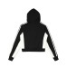 Patchwork Color-Block Hooded Zip-Up Sweatshirt Short Length Hoodie Jacket