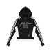 Patchwork Color-Block Hooded Zip-Up Sweatshirt Short Length Hoodie Jacket