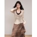 V-neck Knit Long Sleeve Top for Women, Layering Strapless Camisole Two-Piece Set V-neck Knit Long Sleeve Top for Women, Layering Strapless Camisole Two-Piece Set