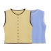 Street style patchwork round neck sleeveless knitted top Street style patchwork round neck sleeveless knitted top