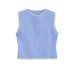 Street style patchwork round neck sleeveless knitted top Street style patchwork round neck sleeveless knitted top