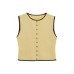 Street style patchwork round neck sleeveless knitted top Street style patchwork round neck sleeveless knitted top