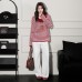 Stripe Long Sleeve Knit Women's Slim Fit Cami Inner Layer Two-Piece Set Top