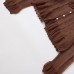Black fungus edge collar hollowed out woven top