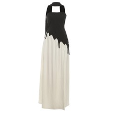 Fashionable Open-back Strapless Dress Set with Ribbon and Split Design for Women Fashionable Open-back Strapless Dress Set with Ribbon and Split Design for Women