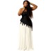 Fashionable Open-back Strapless Dress Set with Ribbon and Split Design for Women