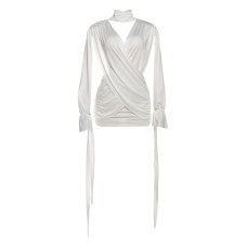 Solid Color Hollow Out Long Sleeve Sexy Deep V-Neck Waist-Baring Bodycon Dress Solid Color Hollow Out Long Sleeve Sexy Deep V-Neck Waist-Baring Bodycon Dress