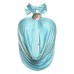 Fashion Style Metal Button Tie-Back Backless Cut-Out Solid Color Top