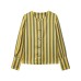 Striped Bubble Sleeve Top