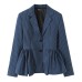 Flat under the fluffy flower bud long sleeved striped suit with a bow