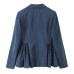 Flat under the fluffy flower bud long sleeved striped suit with a bow