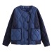 Color blocking splicing design cotton jacket