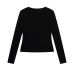 V-Neck Long Sleeve T-Shirt Hidden Zipper Cardigan Top V-Neck Long Sleeve T-Shirt Hidden Zipper Cardigan Top