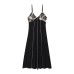 Embroidered Midi Strap Dress