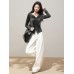 Style Deep Floral Gray V-Neck Buttoned Long Sleeve Style Deep Floral Gray V-Neck Buttoned Long Sleeve