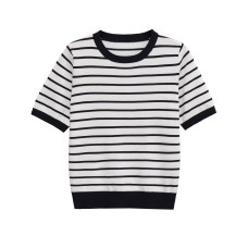 Striped round neck knitted top Striped round neck knitted top