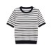 Striped round neck knitted top