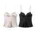 Heart shaped collar silk textured top