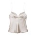 Heart shaped collar silk textured top