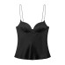 Heart shaped collar silk textured top