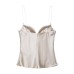 Heart shaped collar silk textured top