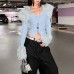 Fashion V-Neck Pleated Waist-Cinched Irregular Hem Fitted Slimming Top