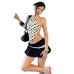 Fashion dot pattern halter triangle backless strap top for women