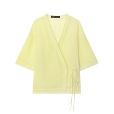 Striped bow kimono style outerwear