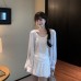 Vintage Stripe Thin Strap Long Sleeve Top for Women