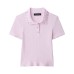 Polo shirt with jewelry collar and ribbed short sleeved T-shirt