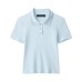 Polo shirt with jewelry collar and ribbed short sleeved T-shirt