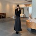 White Satin Letter Print Midi Skirt, High-End, Bodycon Mermaid Style White Satin Letter Print Midi Skirt, High-End, Bodycon Mermaid Style