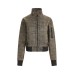 Shoulder Flip Collar Jacket Fitted Biker Style Cool Casual Short Zipper Coat