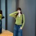 Green Collar Long Sleeve Shirt for Women