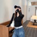 Green Collar Long Sleeve Shirt for Women