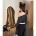 Chic Color-Blocking Stripe Off-Shoulder Long Sleeve Top 