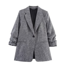Commuting style versatile pleated sleeve casual suit