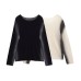 Fading effect printed long sleeved women's clothing