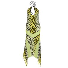Summer Digital Print Look Sexy Backless Cut-Out High-Waisted Fitted Halter Dress Summer Digital Print Look Sexy Backless Cut-Out High-Waisted Fitted Halter Dress