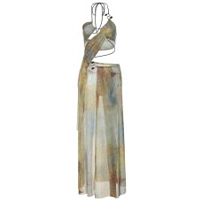 Style Sexy Strapless Crop Top Belted High Waist Fitted Dress