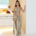 Style Sexy Strapless Crop Top Belted High Waist Fitted Dress