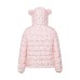 Cute Bear All-Over Star Print Color-Blocking Hooded Cotton Coat  Thick Loose Fit 