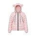 Cute Bear All-Over Star Print Color-Blocking Hooded Cotton Coat  Thick Loose Fit 
